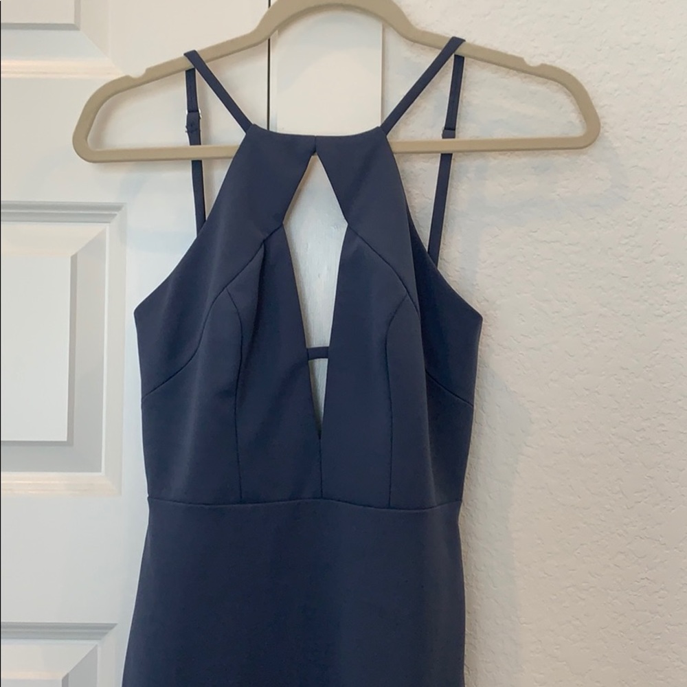 BCBGMAXAZRIA Front Cutout Halter Gown - Picture 2 of 5